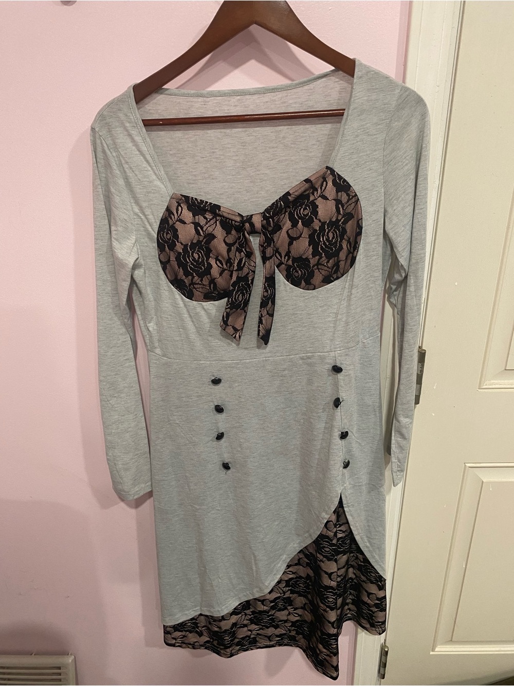 Women’s Long Sleeve Grey Swing Dress